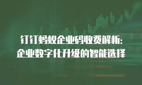 钉钉蚂蚁企业码收费解析：企业数字化升级的智能选择