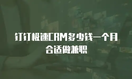 钉钉极速CRM多少钱一个月合适做兼职