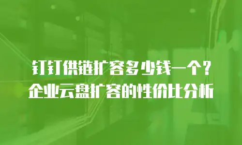 钉钉供链扩容多少钱一个？企业云盘扩容的性价比分析