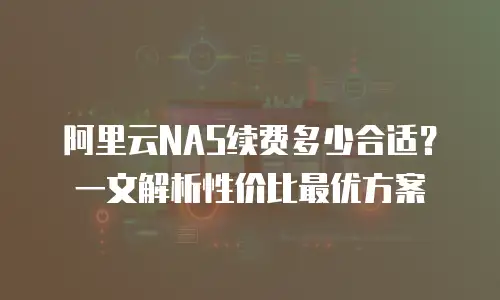 阿里云NAS续费多少合适？一文解析性价比最优方案