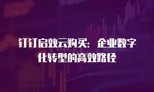 钉钉启效云购买：企业数字化转型的高效路径