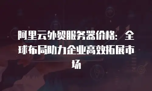 阿里云外贸服务器价格：全球布局助力企业高效拓展市场
