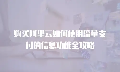 购买阿里云如何使用流量支付的信息功能全攻略