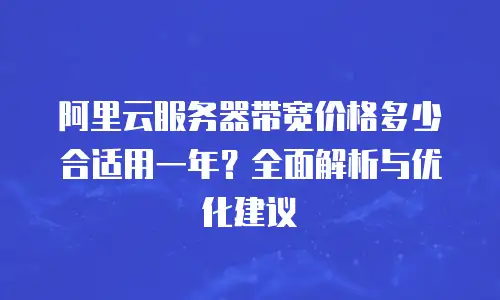 阿里云服务器带宽价格多少合适用一年？全面解析与优化建议