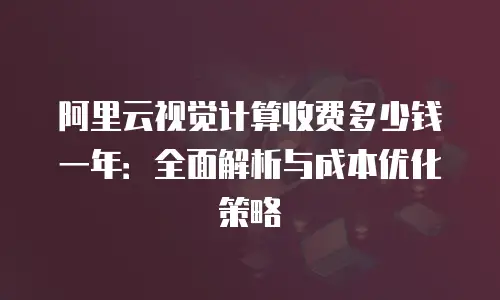 阿里云视觉计算收费多少钱一年：全面解析与成本优化策略