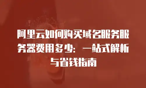 阿里云如何购买域名服务服务器费用多少：一站式解析与省钱指南