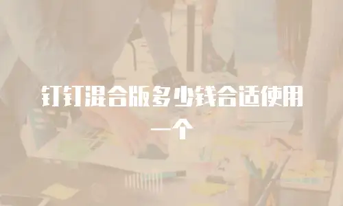 钉钉混合版多少钱合适使用一个