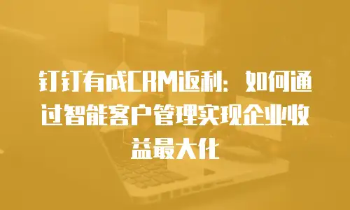 钉钉有成CRM返利：如何通过智能客户管理实现企业收益最大化