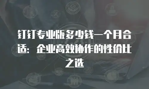 钉钉专业版多少钱一个月合适：企业高效协作的性价比之选