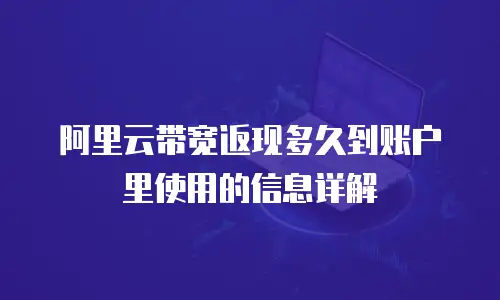 阿里云带宽返现多久到账户里使用的信息详解