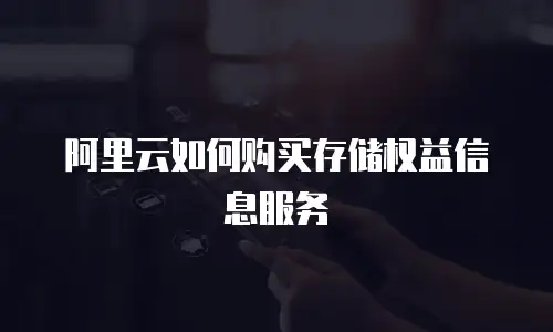 阿里云如何购买存储权益信息服务