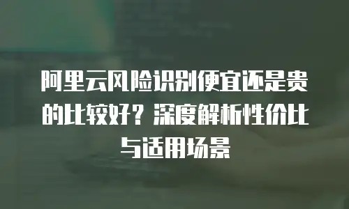 阿里云风险识别便宜还是贵的比较好？深度解析性价比与适用场景
