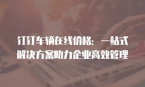 钉钉车辆在线价格：一站式解决方案助力企业高效管理