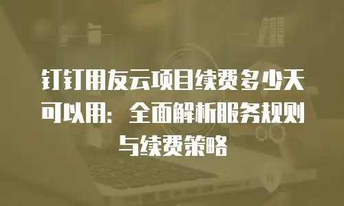 钉钉用友云项目续费多少天可以用：全面解析服务规则与续费策略