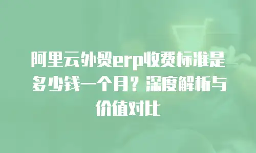 阿里云外贸erp收费标准是多少钱一个月？深度解析与价值对比