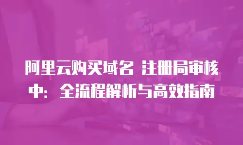 阿里云购买域名 注册局审核中：全流程解析与高效指南