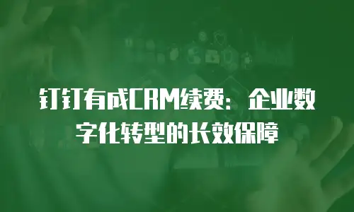 钉钉有成CRM续费：企业数字化转型的长效保障