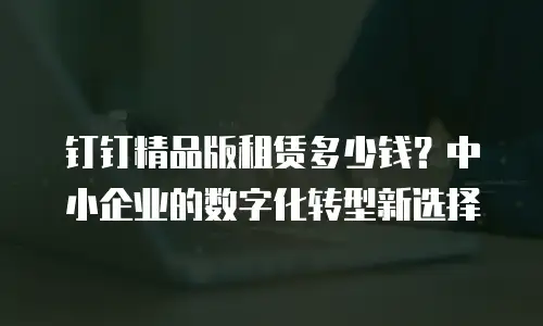 钉钉精品版租赁多少钱？中小企业的数字化转型新选择