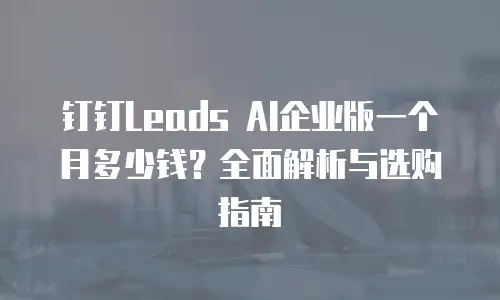 钉钉Leads AI企业版一个月多少钱？全面解析与选购指南