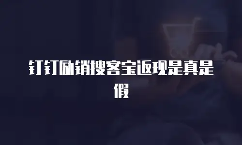 钉钉励销搜客宝返现是真是假