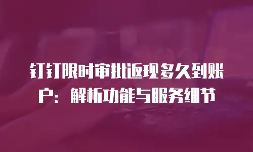 钉钉限时审批返现多久到账户：解析功能与服务细节