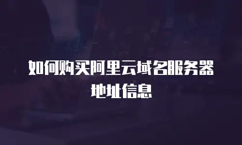 如何购买阿里云域名服务器地址信息