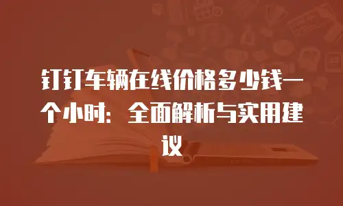 钉钉车辆在线价格多少钱一个小时：全面解析与实用建议