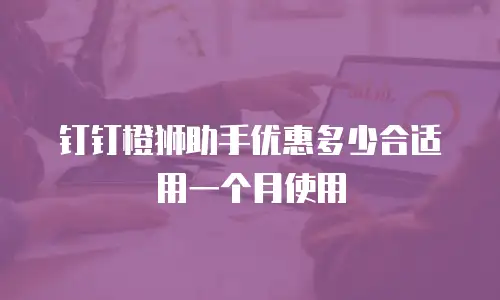 钉钉橙狮助手优惠多少合适用一个月使用