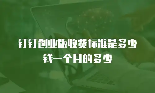 钉钉创业版收费标准是多少钱一个月的多少