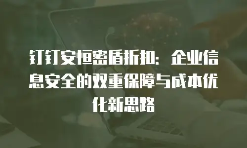 钉钉安恒密盾折扣：企业信息安全的双重保障与成本优化新思路