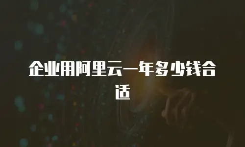 企业用阿里云一年多少钱合适