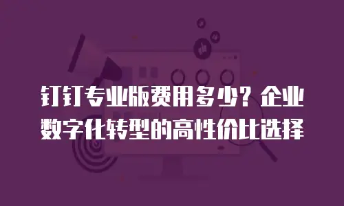 钉钉专业版费用多少？企业数字化转型的高性价比选择