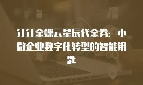 钉钉金蝶云星辰代金券：小微企业数字化转型的智能钥匙