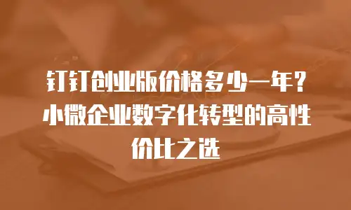 钉钉创业版价格多少一年？小微企业数字化转型的高性价比之选
