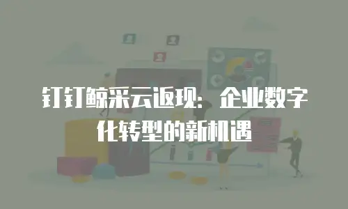 钉钉鲸采云返现：企业数字化转型的新机遇
