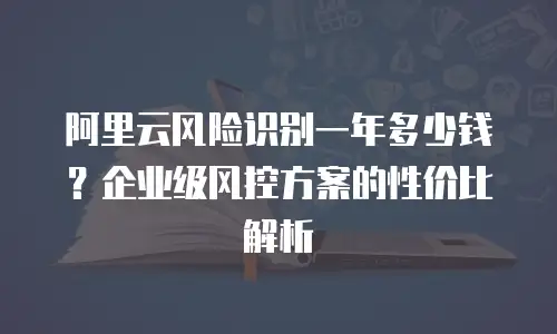 阿里云风险识别一年多少钱？企业级风控方案的性价比解析
