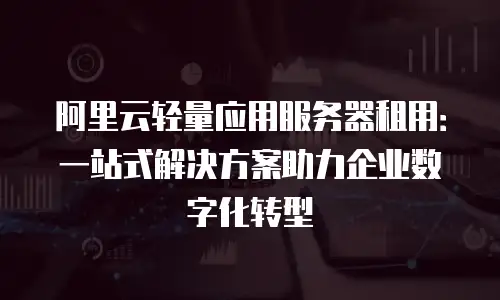 阿里云轻量应用服务器租用：一站式解决方案助力企业数字化转型