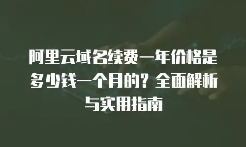 阿里云域名续费一年价格是多少钱一个月的？全面解析与实用指南