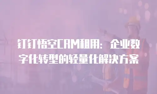 钉钉悟空CRM租用：企业数字化转型的轻量化解决方案