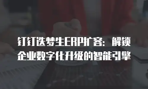 钉钉迭梦生ERP扩容：解锁企业数字化升级的智能引擎