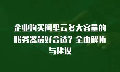 企业购买阿里云多大容量的服务器最好合适？全面解析与建议