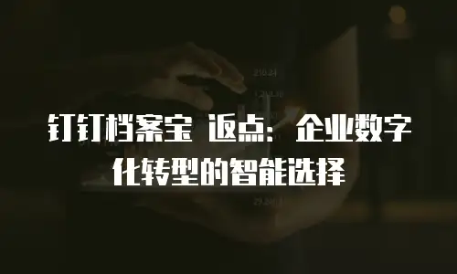 钉钉档案宝 返点：企业数字化转型的智能选择