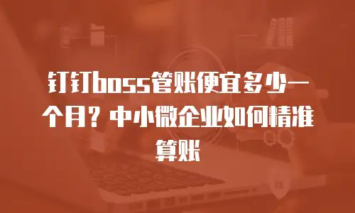 钉钉boss管账便宜多少一个月？中小微企业如何精准算账