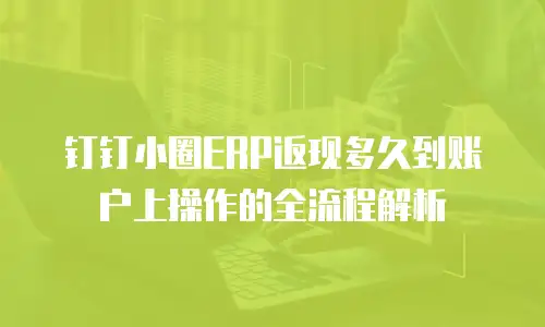钉钉小圈ERP返现多久到账户上操作的全流程解析
