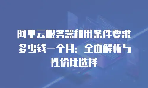 阿里云服务器租用条件要求多少钱一个月：全面解析与性价比选择