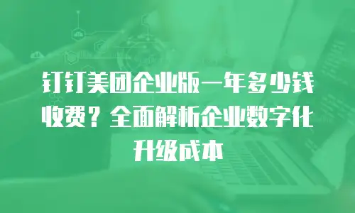 钉钉美团企业版一年多少钱收费？全面解析企业数字化升级成本