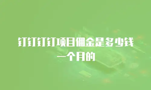 钉钉钉钉项目佣金是多少钱一个月的