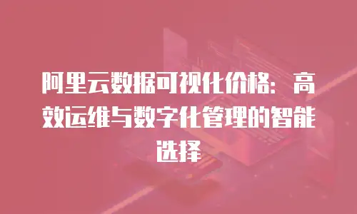 阿里云数据可视化价格：高效运维与数字化管理的智能选择