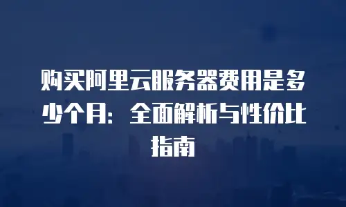 购买阿里云服务器费用是多少个月：全面解析与性价比指南