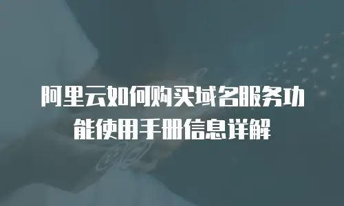阿里云如何购买域名服务功能使用手册信息详解